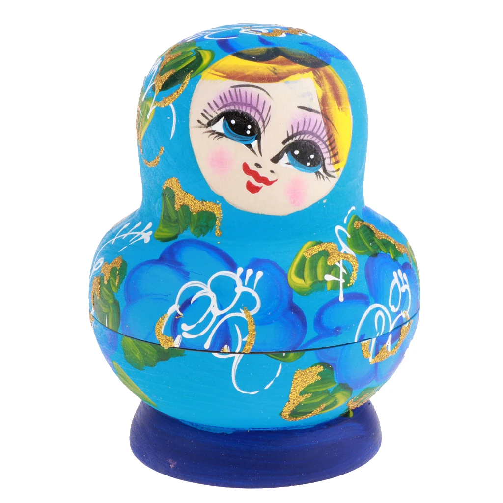 

Russian Nesting Dolls Assorted Matryoshka Wood Pile Nested 10 Pieces