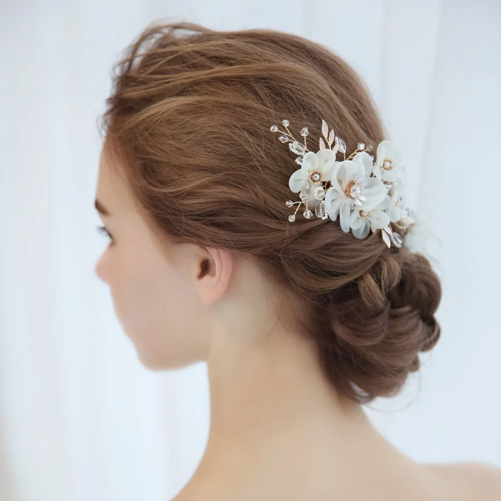 Гребень для волос с цветами из пряжи невесты свадебные аксессуары гребень