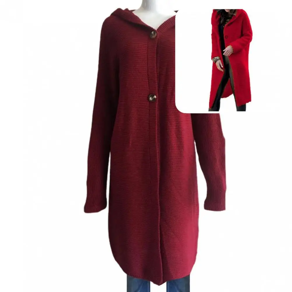 

Трикотажное пальто с двумя пуговицами, ультрамягкий Повседневный длинный трикотажный кардиган, верхняя одежда