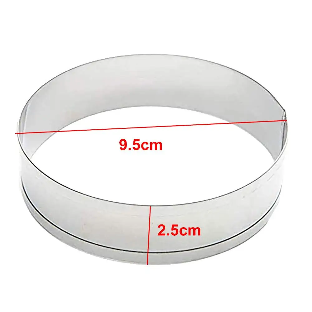 

6Pcs Circular Stainless Steel Cake Muffin Crumpet Bread Rings Bakery Baking Fruit Pie Quiche Cake Mousse Mold Tools