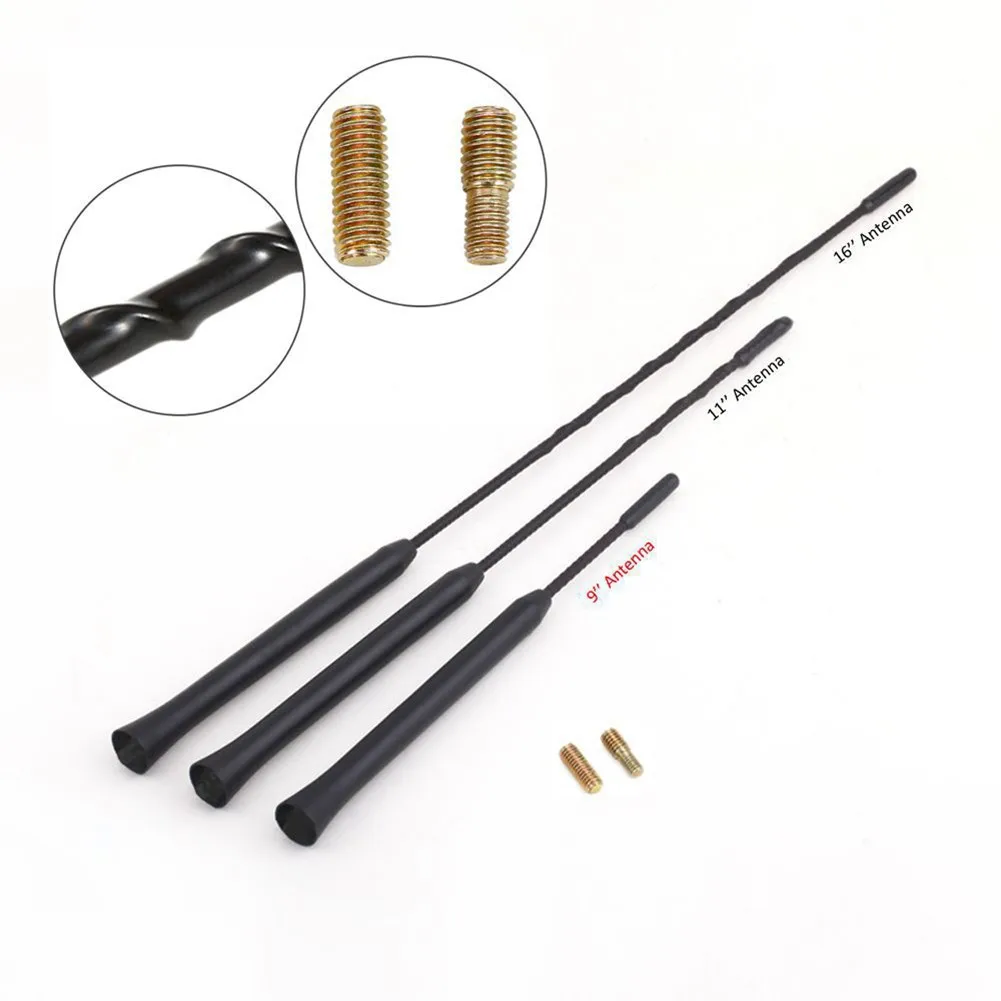 

9/11/16inch Car Auto Roof Mast Stereo Antenna AM/FM Radio Aerial Screw Black Universal Car Aerial M4/M5/M6 Type Screws