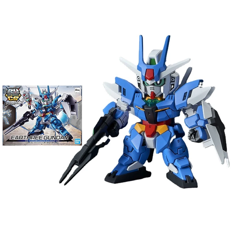 

Bandai Gundam Model Kit Anime Figure SDCS 15 PFF-X7/E3 EARTHREE GUNDAM Genuine Gunpla Model Action Toy Figure Toys for Children