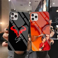 tennis superstar rafael nadal phone case tempered glass for iphone 13 12 mini 11 pro xr xs max 8 x 7 plus se 2020 soft cover