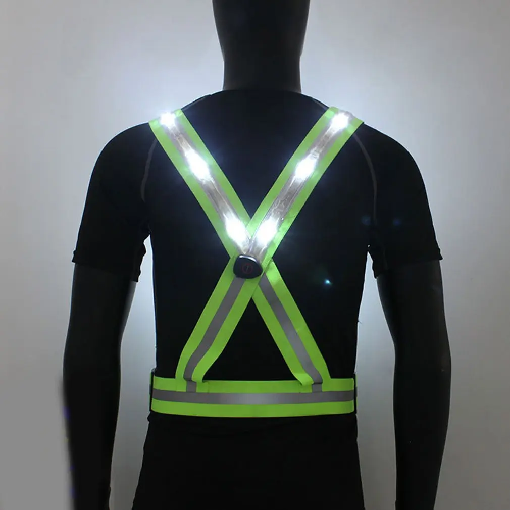 

Outdoor Night Running Equipment Cycling Traffic Safety Construction Reflective Clothing USB Charging Warning Strap