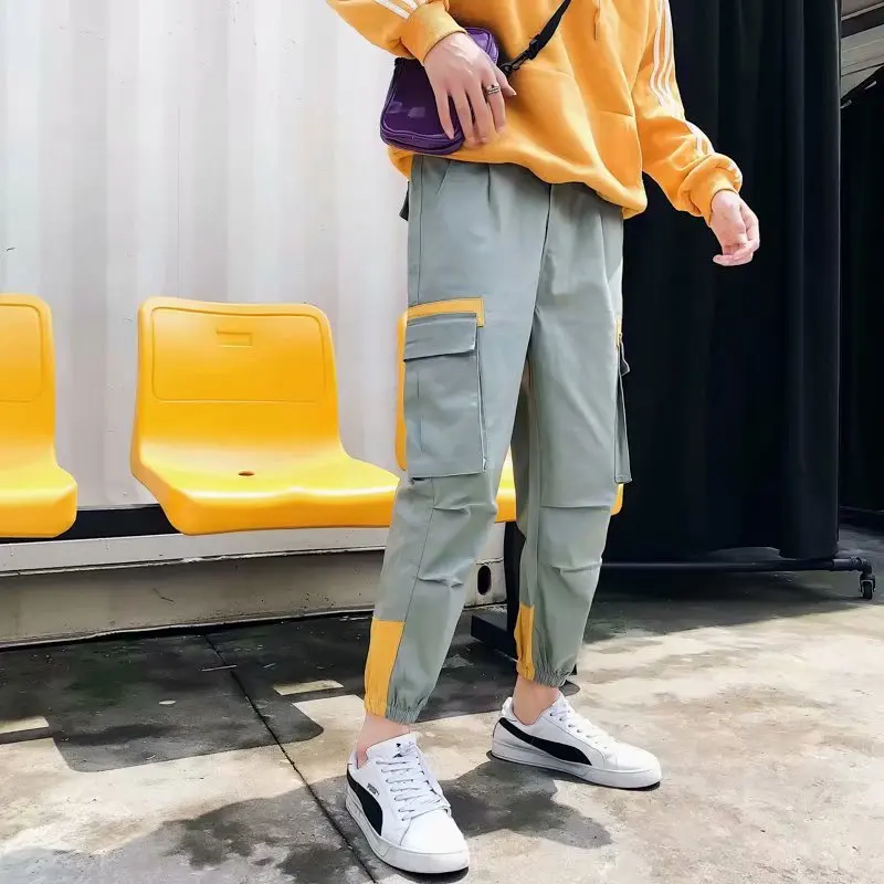 

2019 Men Streetwear Overalls Sweatpants Joggers Casual Pants Summer Mens Big Pockets Cargo Pants Male