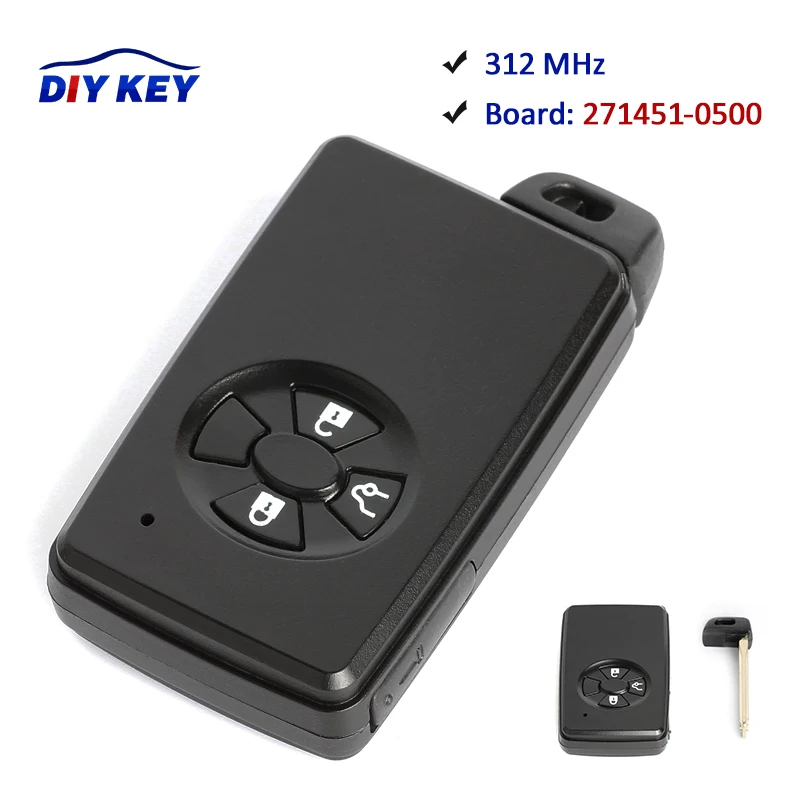 Умный пульт дистанционного управления DIYKEY с 3 кнопками 312 МГц для Toyota Corolla Mark Premio