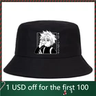 Панама с плоским козырьком для мужчин и женщин Hunter X Hunter, летняя Панама с принтом, в стиле аниме 90-х