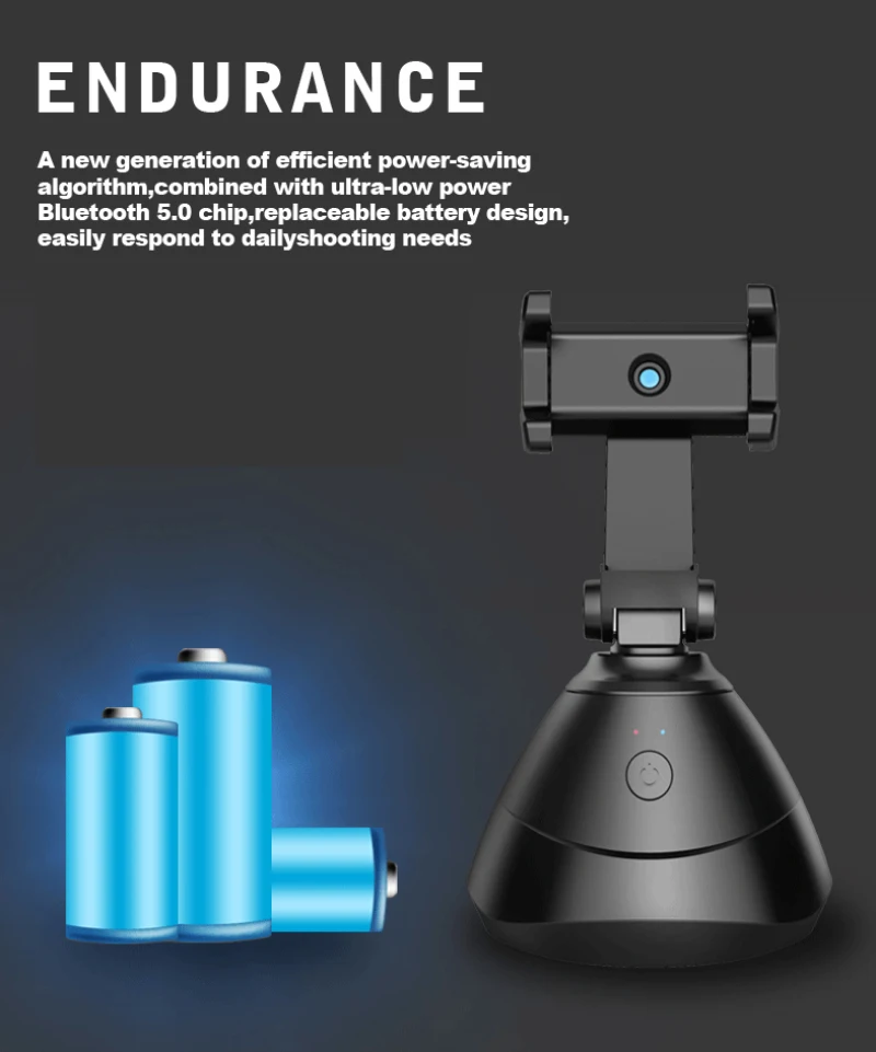 All-in-one Selfie Video Smart Shooting Camera Automatically Face Object Tracking 360°Horizontal Rotation Phone Mount Stabilizer |