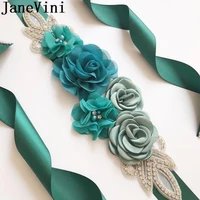 janevini 2020 handmade skinny belt with rhinestones pearls flowers bride waistband elegant ribbon sashes bridal wedding belts