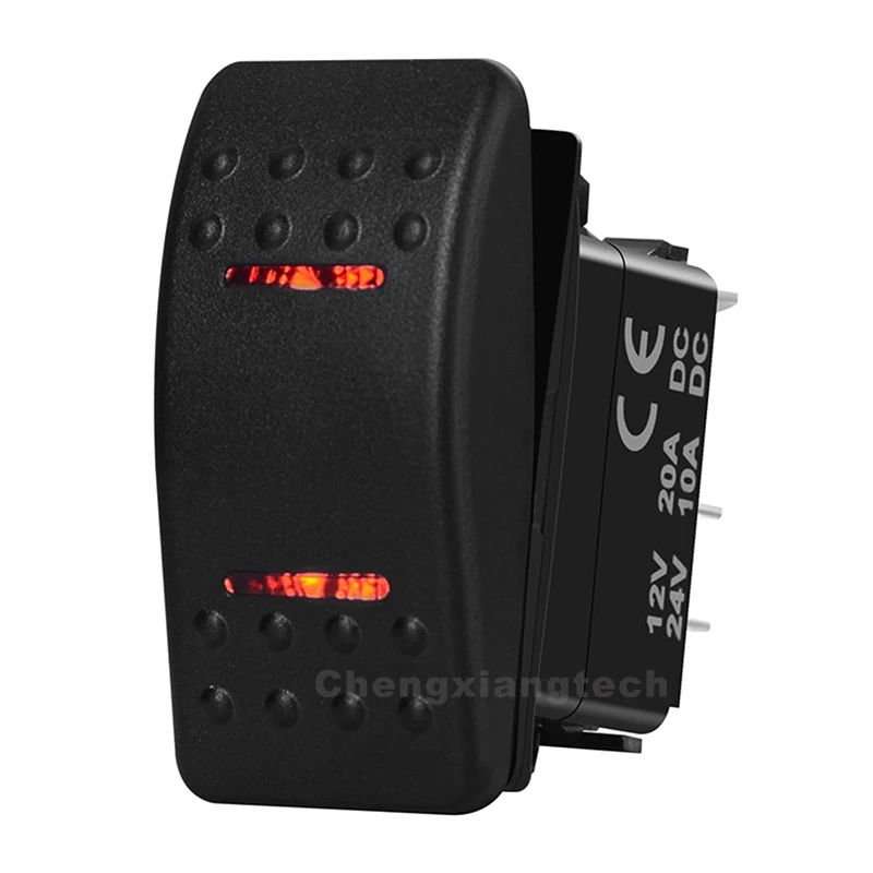 Для автомобилей лодок грузовиков Rv-красный светодиод-5 Pin SPST на/OFF-кулисный