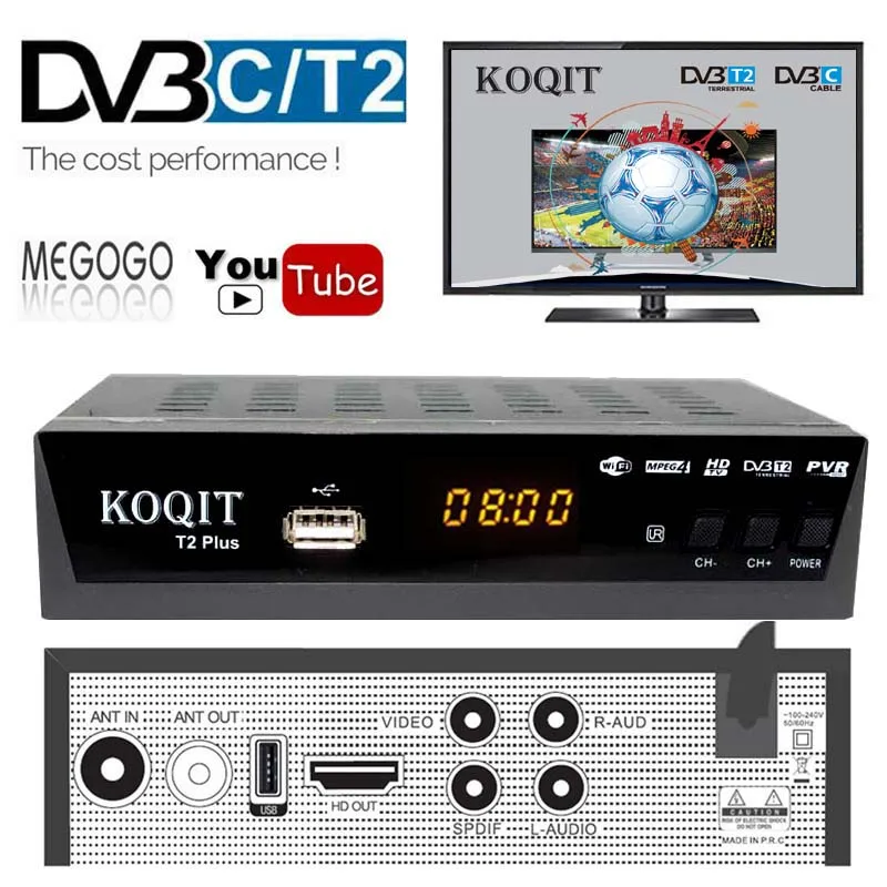 Русский ручной HD 1080P тюнер Dvb T2 FTA DVB C HDMI кабельный ресивер декодер цифрового ТВ коробка Dvb-t2 тюнер USB Wifi ip tv m3u плеер