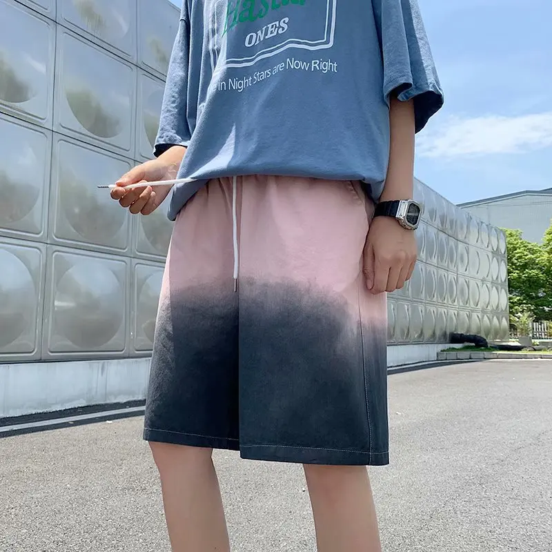 

Kawaii Harajuku Casual Shorts Summer Female Loose Street Style Korean Gradient Sports Men'S Shorts Hip-Hop Goth Punk 2021 New