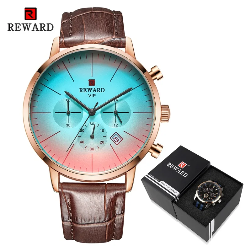 Brown Rosegold PD Новые разноцветные стеклянные Модные мужские наручные часы награда Топ Роскошный бренд хронограф мужские серебряные наручные часы из нержавеющей стали - Цвет: Brown Rosegold PD