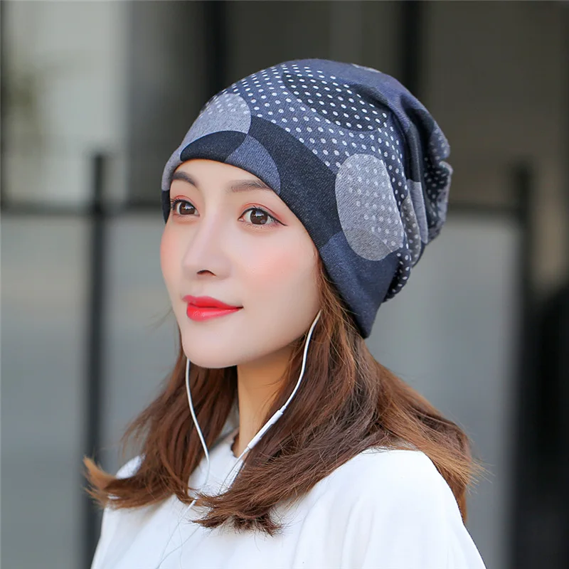 

[DINGDNSHOW] 2019 Brand Bonnet Hat Lady Wool Print Beanies Hat Warm Winter Cap Candy Women Skullies Cap