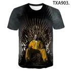 Футболка мужская, женская, детская, с 3D принтом во все тяжкие, повседневная, уличная одежда для мальчиков и девочек, классные Топы