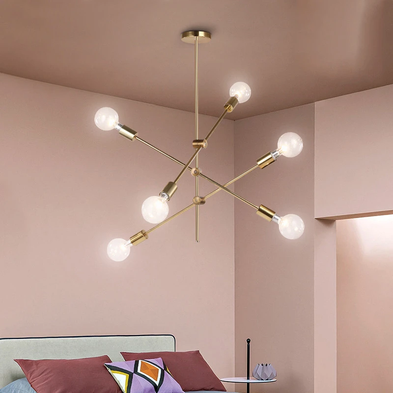 Современные подвесные светильники для гостиной латунная Подвесная лампа