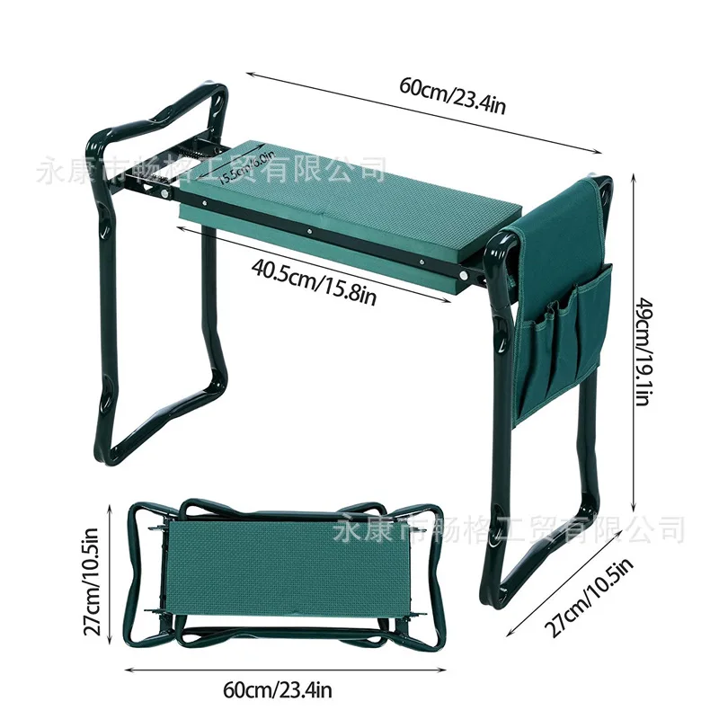 Складной садовый табурет JG81 с ручками из нержавеющей стали | Мебель
