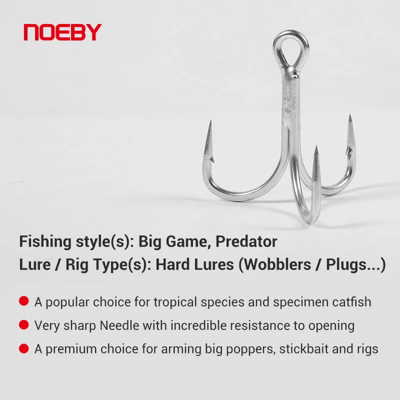 Нэби тройной крючок VMC 5X-сильные крючки для больших рыболовных инструментов с острыми иглами для попперов, стикбейтов и ригсов рыболовные принадлежности.