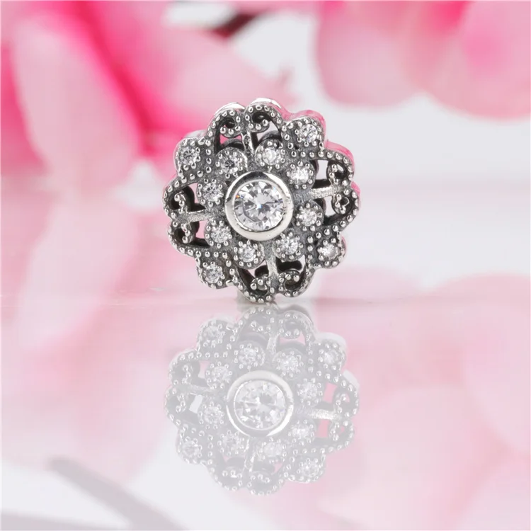 

Amas Authentic 925 Sterling Silver New fairy tale flowers beads Fit Original Charms Bracelet Necklace DIY Jewelry Making