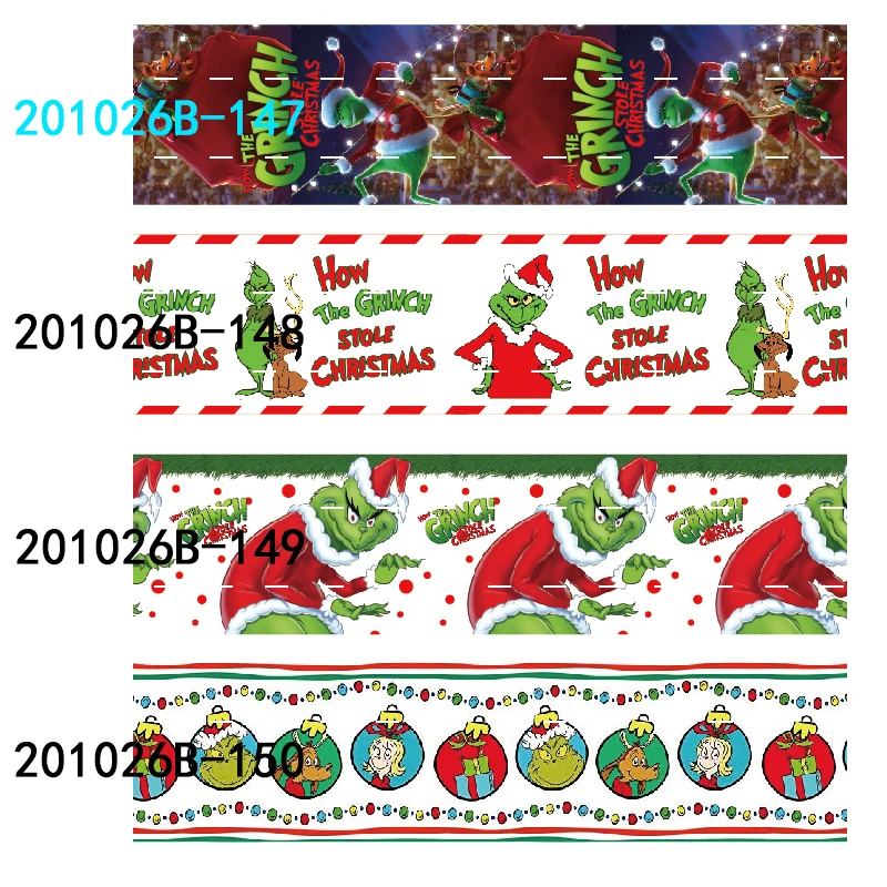 

Grinch christmas character cartoon grosgrain printed ribbon 50yards FOE