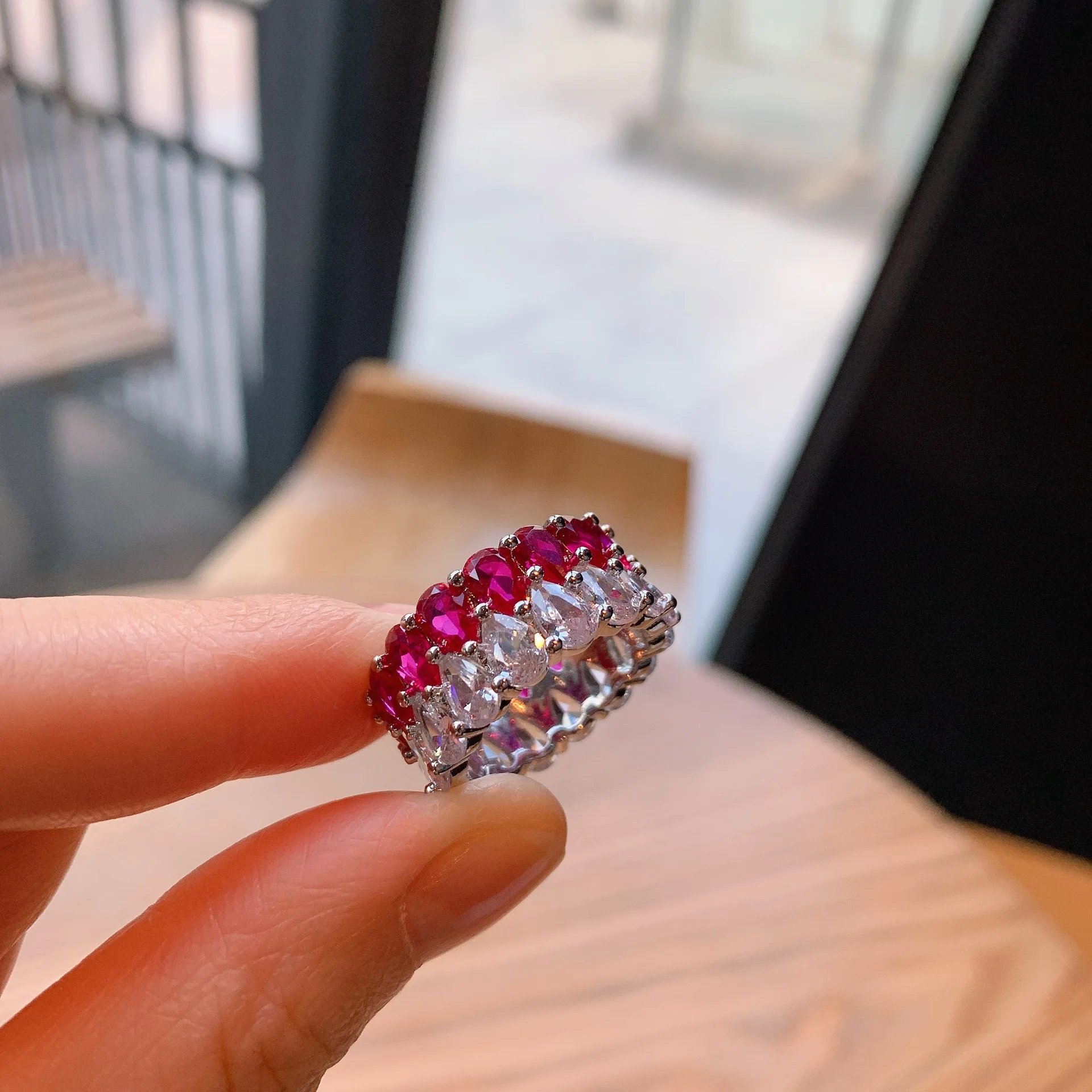 QTT вечность обещание кольцо с кристаллом AAA Cz обручальное свадебное кольца для