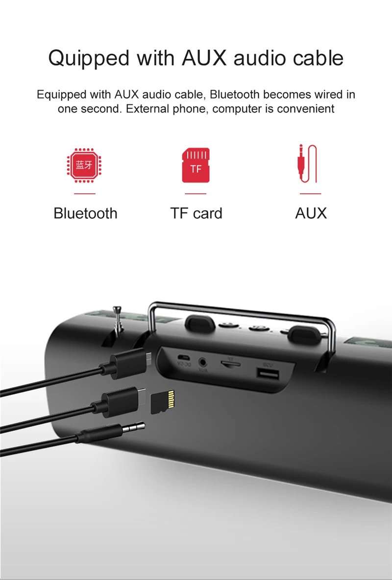 

ZEALOT S40 Portable Bluetooth Speaker Stereo Outdoor Wireless sound boxSupport TF card, USB Flash Drive