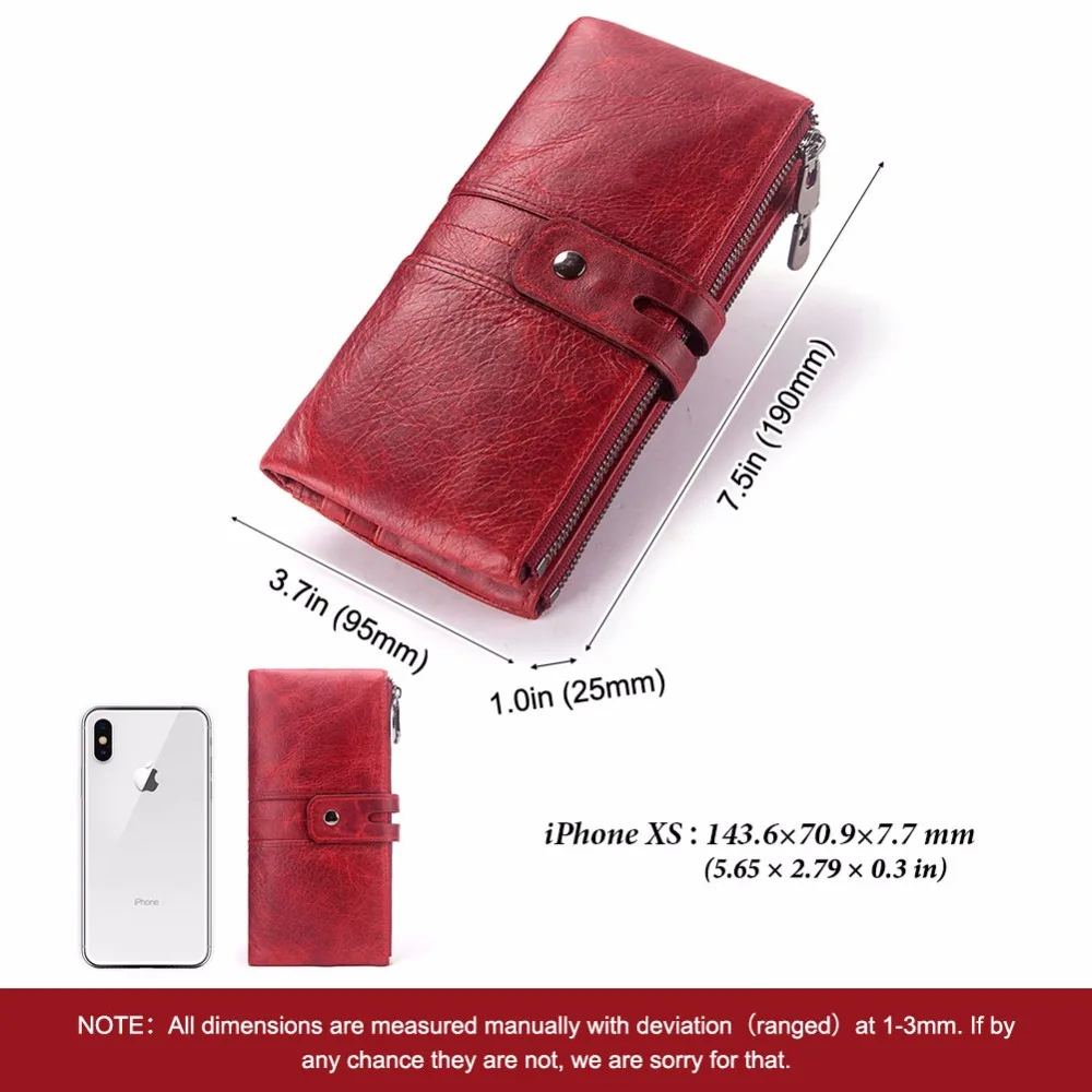 Модный брендовый женский кошелек из натуральной кожи винтажный на молнии