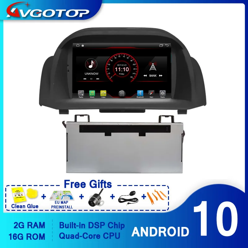 AVGOTOP Android 10 WINCE автомобильный Радио dvd плеер для FORD FIESTA 2013 2017 2G 16G MP3 MP4 Bluetooth GPS