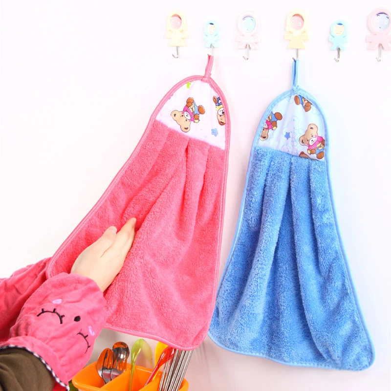 Милое мультяшное полотенце кухонная посуда Коралловая флисовая ткань супер