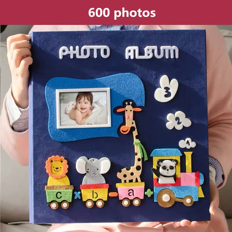 

PA5 6 inch photo album 600 photos page type children family album creative felt paste cartoon cover baby grow album