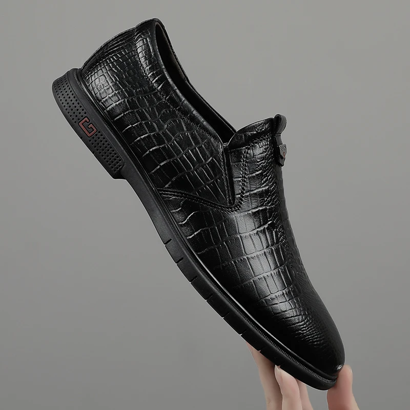 

Men's Casual Leather Shoes Men Black Casual Shoes Zapatos Hombre Cuero 2020 New Breathable Fashion Leather Man Shoe Sports