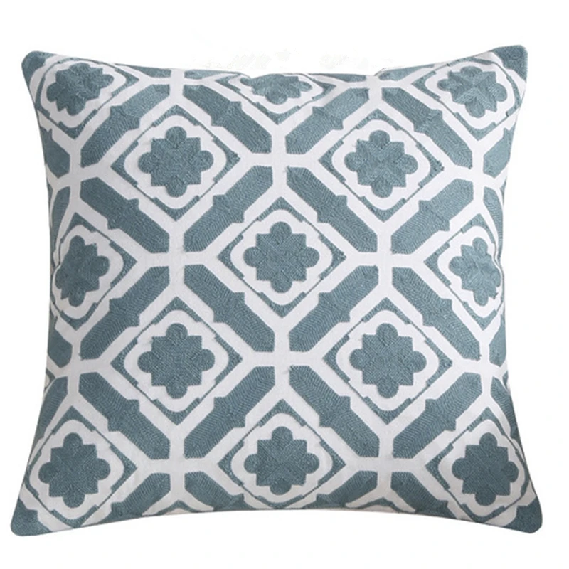 1 шт. голубая хлопковая наволочка с 3D вышивкой | Дом и сад