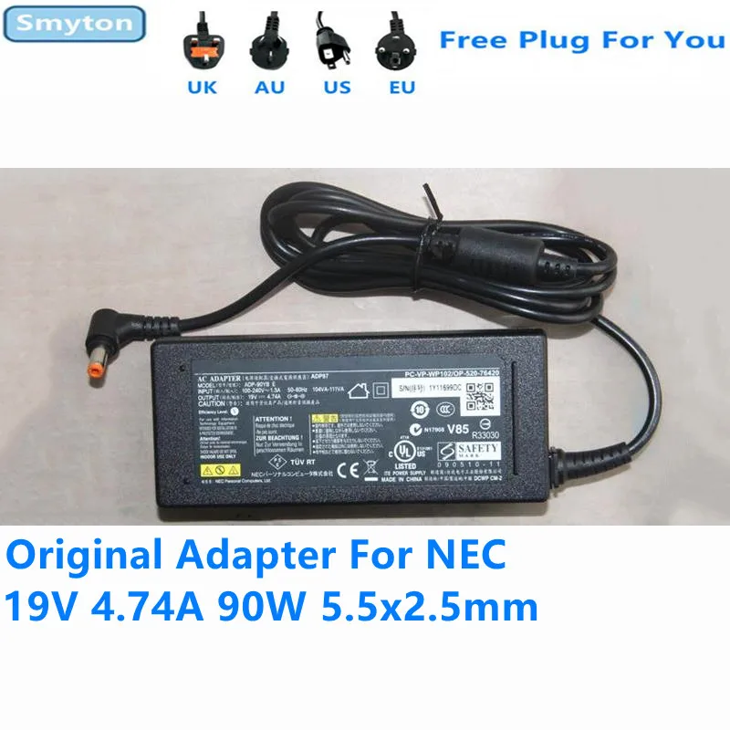 Оригинальное зарядное устройство-адаптер переменного тока 90 Вт для NEC 19 в 4 74 А |