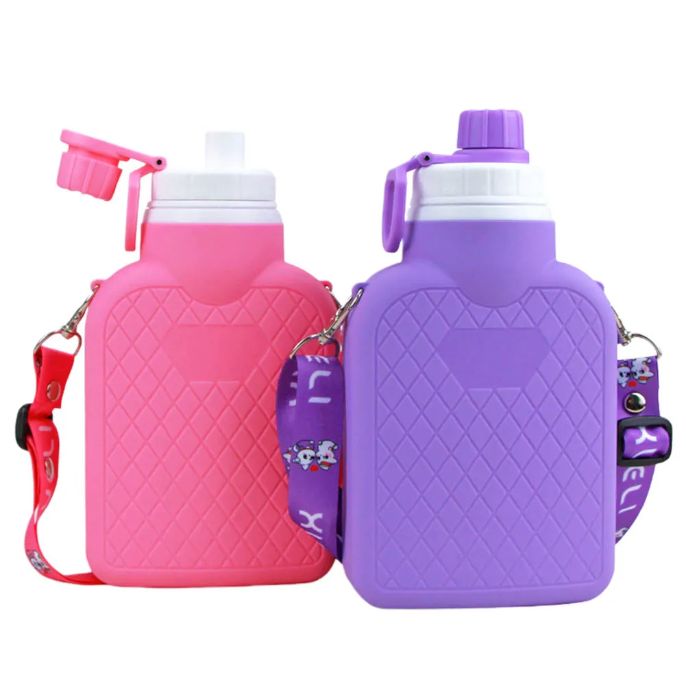 Бутылка для воды с пластиковым крючком и ремнями большая емкость герметичная не