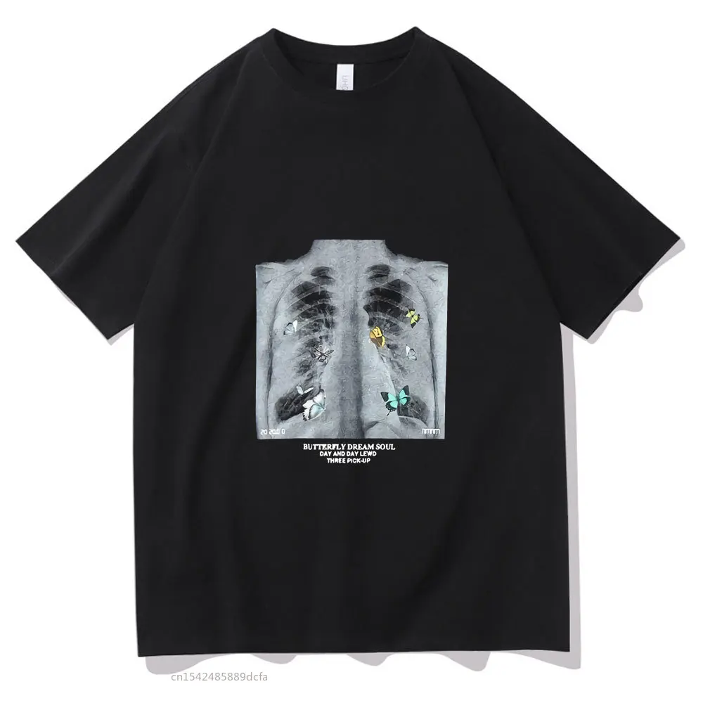 

Butterfly Picture Retro Print Tshirt Harajuku High Street T-shirt Oversized Summer Tees Hip Hop Style T Shirts