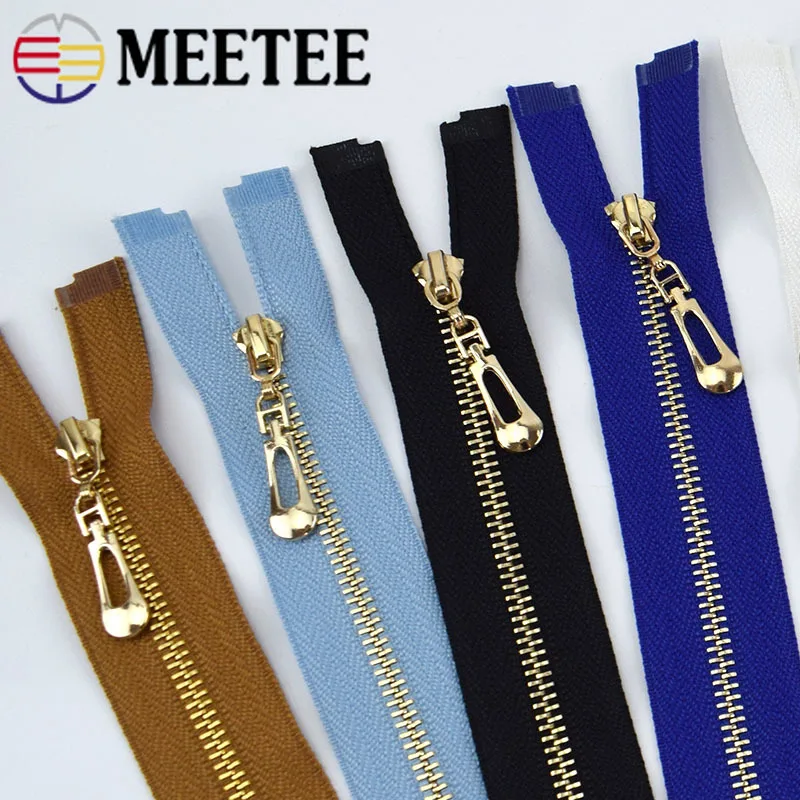 Meetee 20#60/75/80/100/150/200 см очень большой смолы на молнии белого и черного цвета с открытым концом для курток и пальто с карманами на молнии ползунки AP547