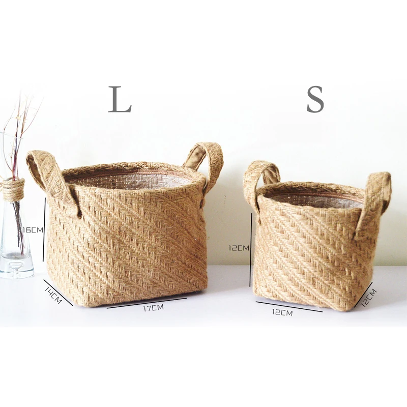 

Hand-Woven Desktop Storage Basket Fabric Storage Storage Basket Desktop Storage Basket With Handle Home Storage Supplies