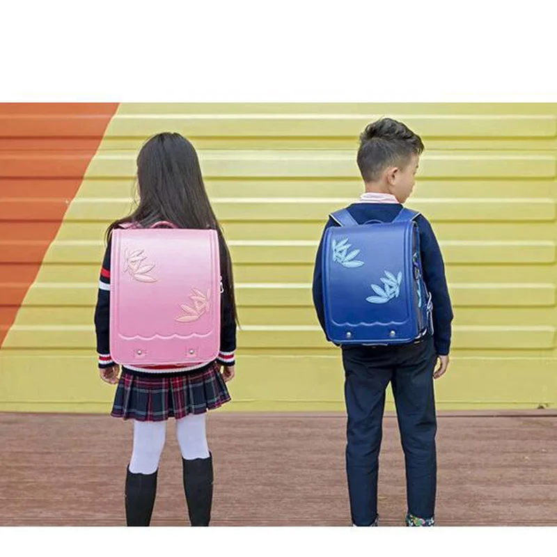 

2021 New Boys Schoolbags Kids Satchel Child School Backpack Waterproof Leather Orthopedic Children School Bags for Metal Buckle