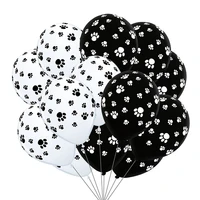 25pcs 12inch dog paw balloon bouquet kids birthday white black footprint ballons pet party decorations