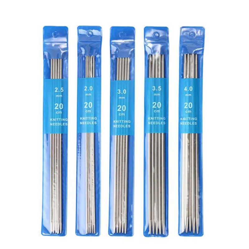 

5Sets 20cm Sweater Needle Stainless Steel Knitting Needles DIY Sweater Weave Knitting Sewing Tools