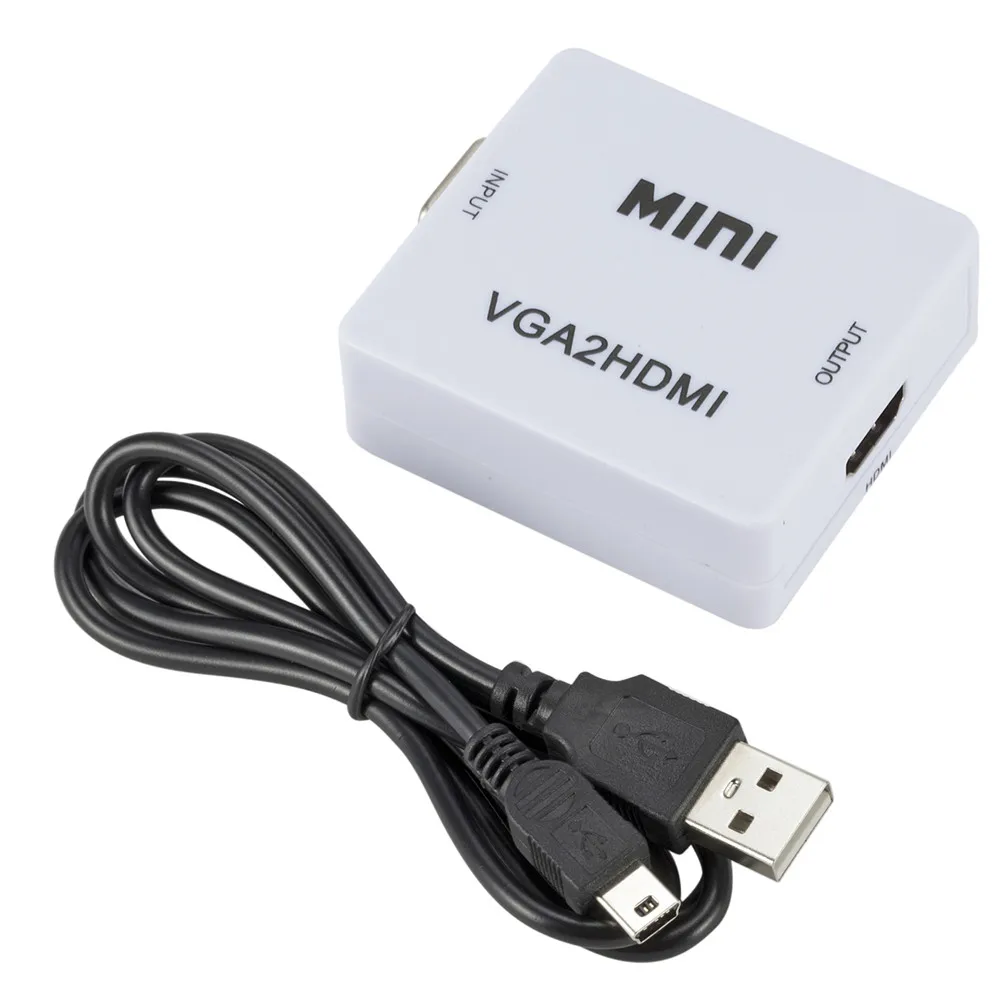Горячий HD 1080P VGA2HDMI Mini VGA с аудио в HDMI конвертер адаптер разъем для ноутбука ПК HDTV DVD