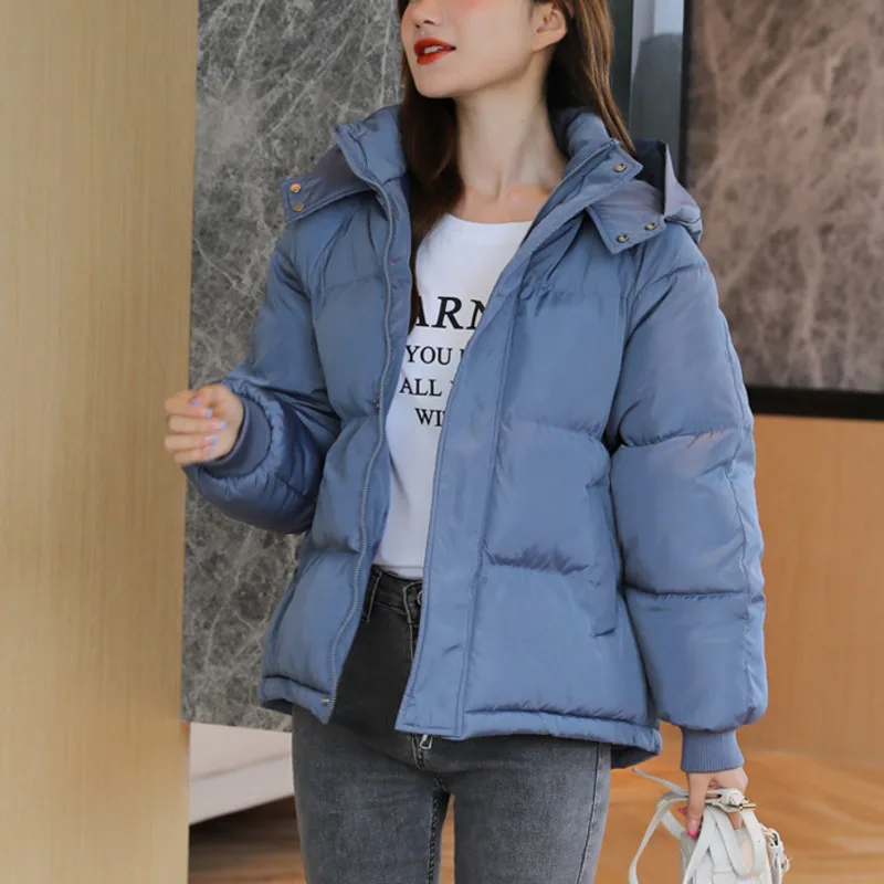 

SONDR 2020 Winter Women Cotton Clothes New Solid Color Thickening Hooded Long Sleeve Loose Fit Coat Fashion Tide