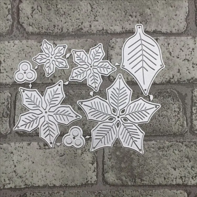 Poinsettia Flowers Wedding Metal Cutting Dies Stencil for DIY Scrapbooking album Decorative Embossing Craft Cut Paper Cards Tool | Дом и сад