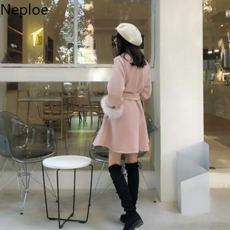 Женское шерстяное платье Neploe винтажное элегантное в Корейском стиле на осень и