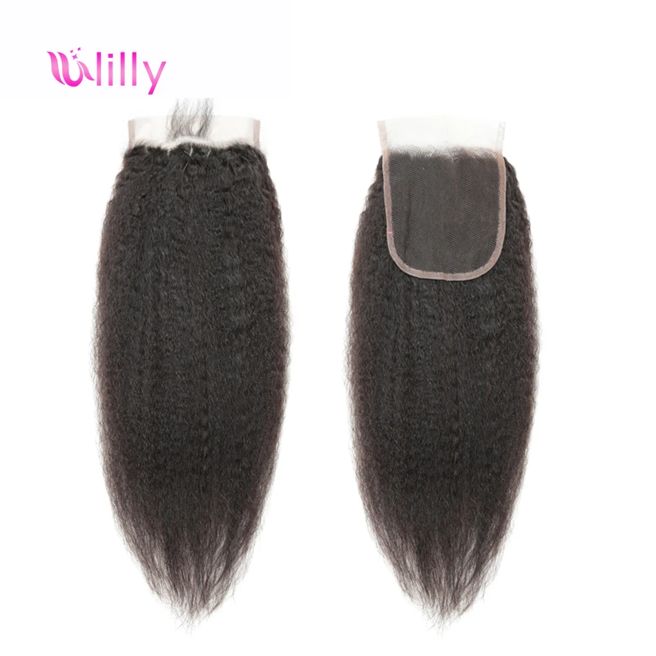 

14-20 дюймов курчавые прямые 4x4 кружевные застежки ТОЛЬКО предварительно выщипанные 100% бразильские человеческие волосы Реми Yaki прямые швейца...