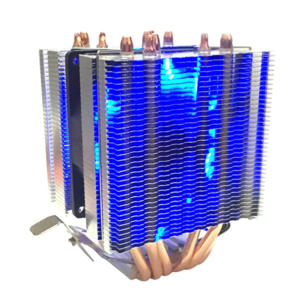 6 тепловых труб процессор радиатор AVC Чистая медь 4 линии AMD 1155 1156 компьютер процессор кулер контроль температуры один двойной ветер