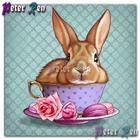 5d алмазная рисованная фиолетовая чайная чашка кролик Розовые розы квадратная круглая картина Сделай Сам мозаика Вышивка крестом украшение для гостиной спальни