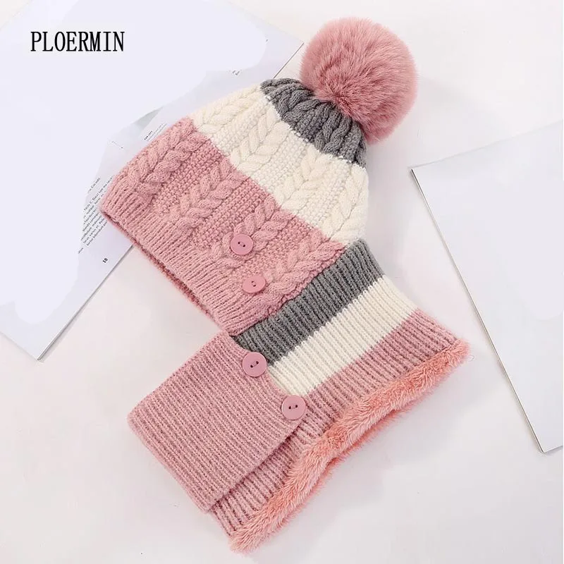Skullies Beanies, шапка, зимние шапки, женская вязаная шапка, теплая меховая шапка с помпоном для женщин, высокое качество, маска для девочек, Лыжные шапки