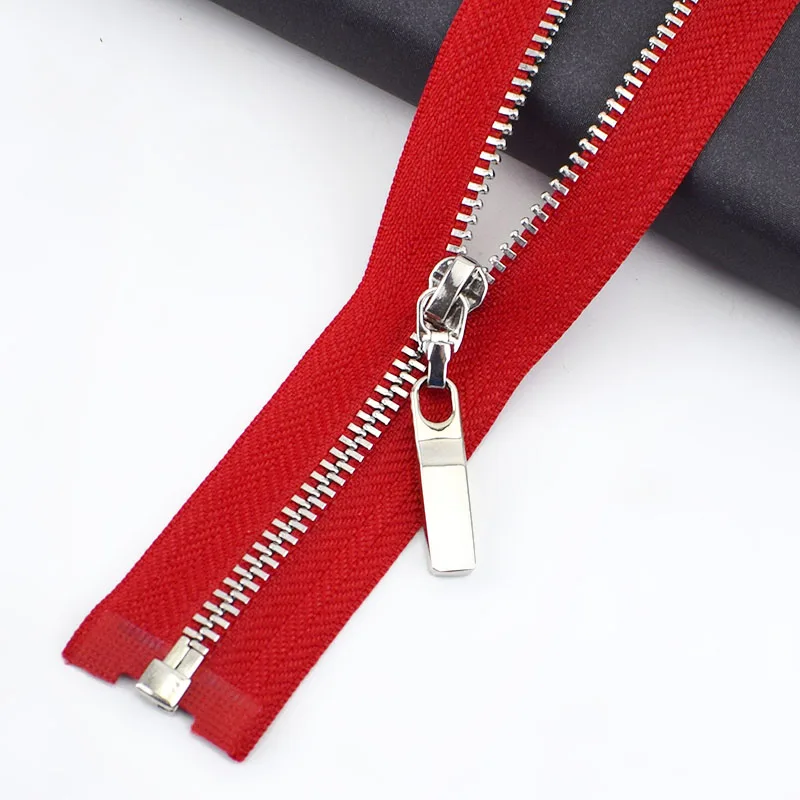 2, 5 шт./набор, Meetee 3# металлическая молния 40/50/60/70 см с открытым концом Авто замок застежка-молния для шитья для сумки рюкзака куртка джинсовая юбка, аксессуары для одежды - Цвет: red