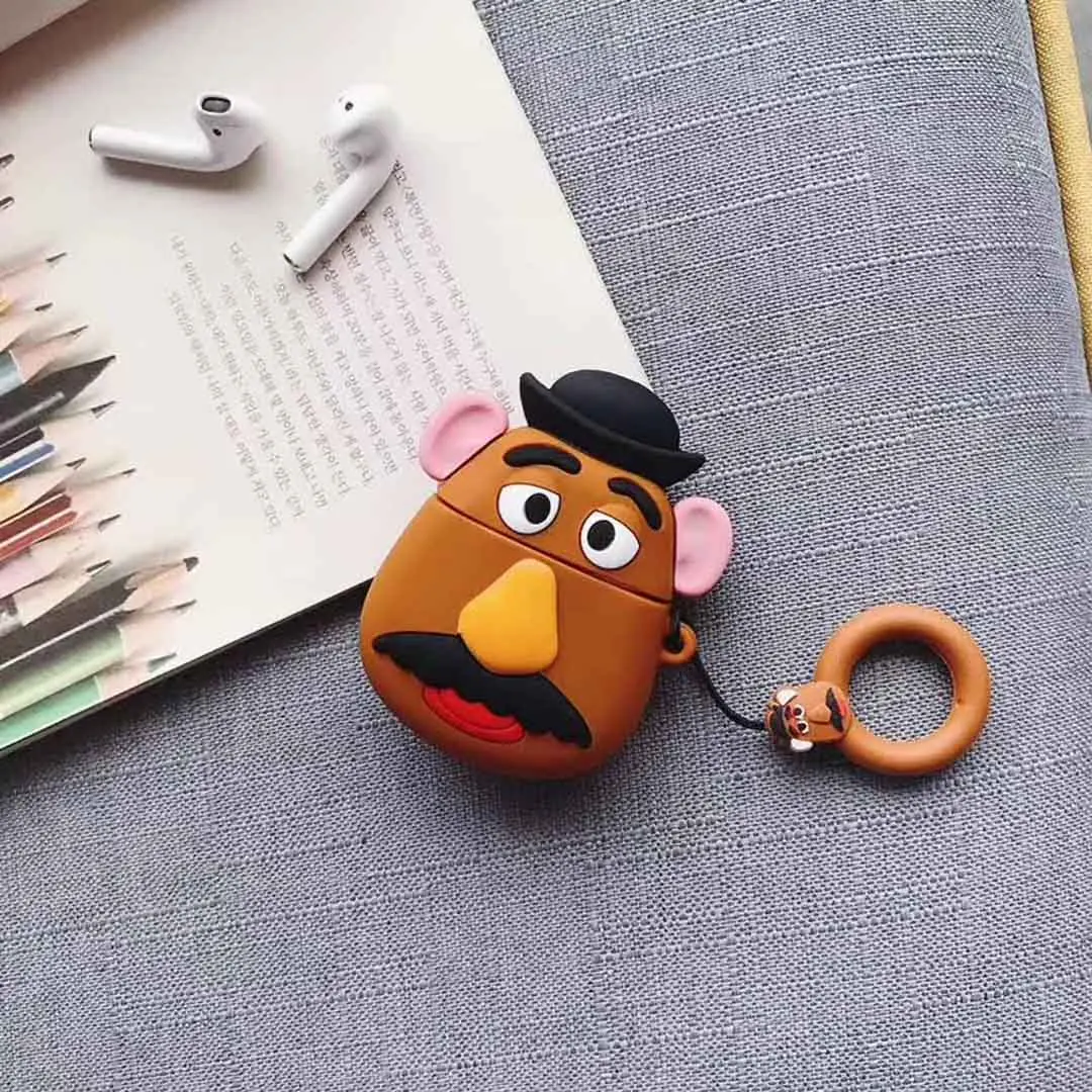LOVERONY Cute Cartoon Bluetooth Earphone 3D Silicone Case For AirPods 2 1 Headset Protective Cover Apple Air pods Charging Box